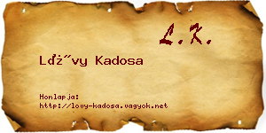 Lővy Kadosa névjegykártya